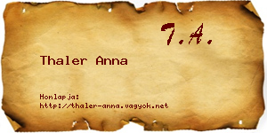 Thaler Anna névjegykártya