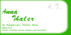 anna thaler business card